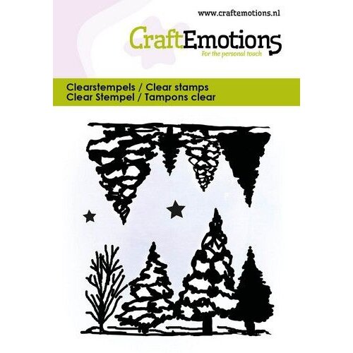 CraftEmotions CraftEmotions clearstamps 6x7cm - Landschap bomen en sterren