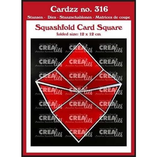 Crealies Crealies Cardzz squashfold card - vierkant CLCZ316 folded: 12 x 12 cm