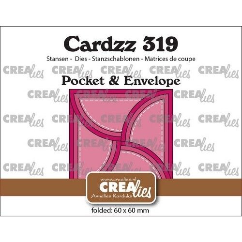 Crealies Crealies Cardzz pocket & envelop - cirkel CLCZ319 folded: 6 x 6 cm