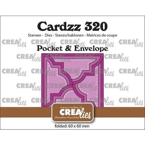 Crealies Crealies Cardzz pocket & envelop - klassiek CLCZ320 folded: 6 x 6 cm