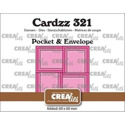 Crealies Cardzz pocket & envelop - rechthoek CLCZ321 folded: 6 x 6 cm