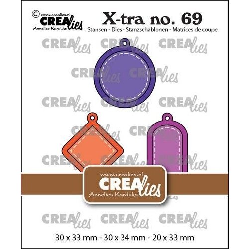 Crealies Crealies Xtra Charms set A CLXtra69 30 x 33 mm - 30 x 34 mm - 20 x 33 mm