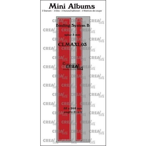 Crealies Crealies stans Mini Albums  Bindsysteem B (rug:3mm) stippen CLMAXL03 55 x 205 mm