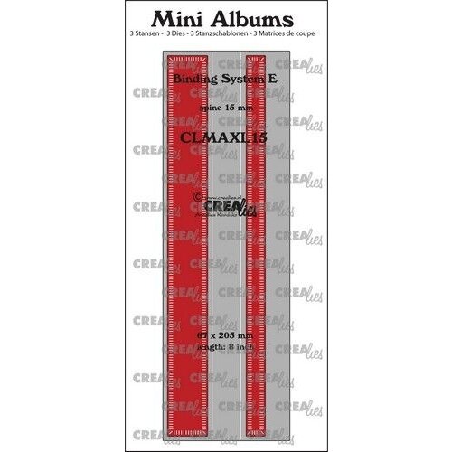 Crealies Crealies stans Mini Albums  Bindsysteem E (rug:15mm) streepjes CLMAXL15 67 x 205 mm
