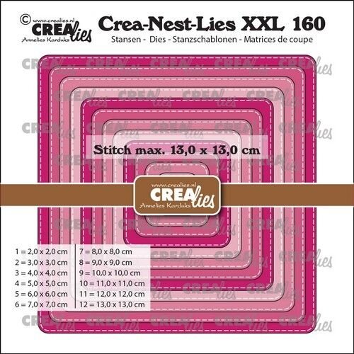 Crealies Crealies Crea-Nest-Lies XXL Vierkant stiksteek CLNestXXL160 max. 13 x 13 cm