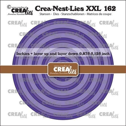Crealies Crealies Crea-Nest-Lies XXL Inchies cirkel CLNestXXL162 max. 5,125 x 5,125 inch