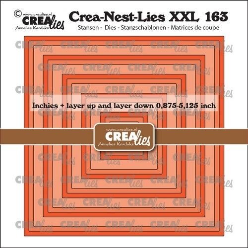 Crealies Crealies Crea-Nest-Lies XXL Inchies vierkant CLNestXXL163 max. 5,125 x 5,125 inch