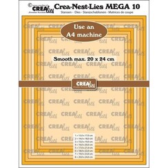 Crealies Crea-Nest-Lies Mega Rechthoek glad CLNestMega10 For A4 machine: max. 20 x 24 cm