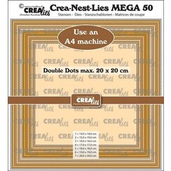 Crealies Crea-Nest-Lies Mega Vierkant stippen CLNestMega50 For A4 machine: max. 20 x 20 cm
