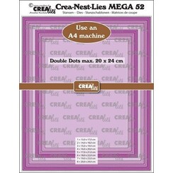 Crealies Crea-Nest-Lies Mega Rechthoek stippen CLNestMega52 For A4 machine: max. 20 x 24 cm
