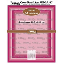 Crealies Crea-Nest-Lies Mega Rechthoek glad halve cm CLNestMega87 For A4 machine: max. 20,5 x 24,5 cm