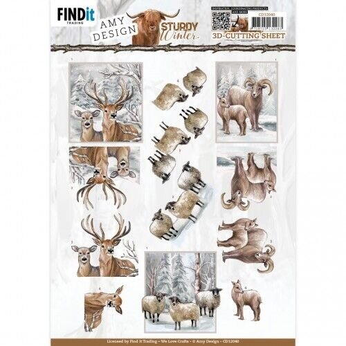 Amy Design CD12040 - 10 stuks knipvel - Amy Design - Sturdy Winter - Deer