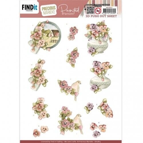 Precious Marieke SB10813 - uitdrukvel - Precious Marieke - Painted Pansies - Pink