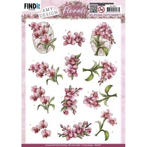 SB10897 - Uitdrukvel- Amy Design - Pink Florals - Orchid