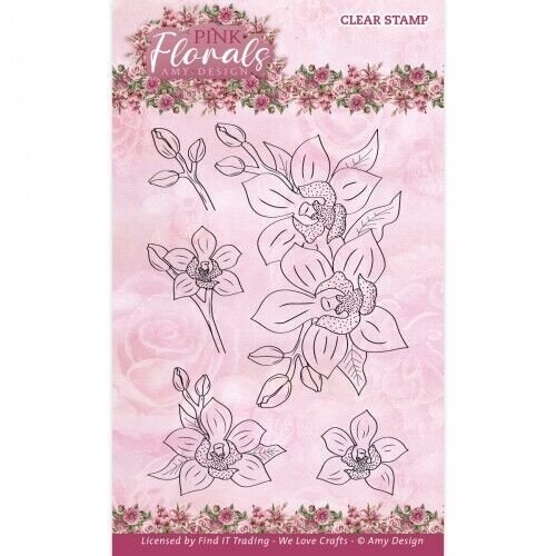 ADCS10079 - Clear Stamps - Amy Design - Pink Florals - Orchid