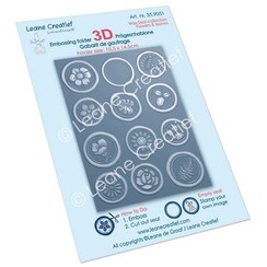LeCrea - 3D embossing folder Wax zegels, Bloemen & Blaadjes 35.9051 10.5x14.5cm - Ø 2-3cm
