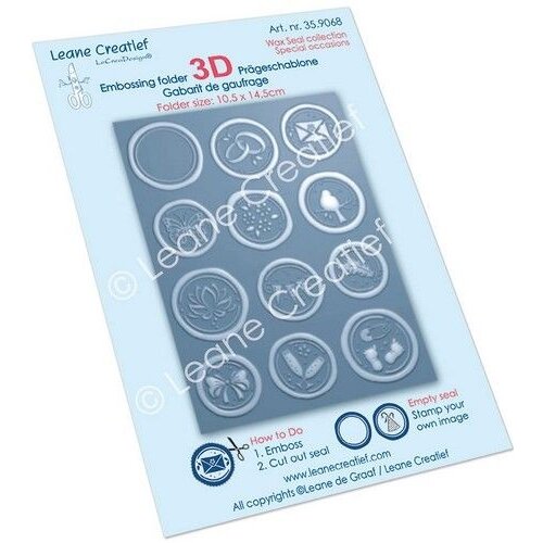 Leane Creatief LeCrea - 3D embossing folder Wax zegels, Spec. gelegenheden 35.9068 10.5x14.5cm - Ø 2-3cm