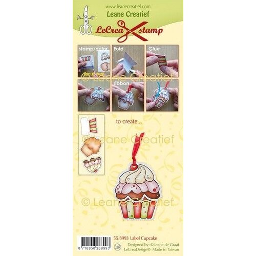 Leane Creatief LeCrea - clear stamp Label Cupcake 55.8993