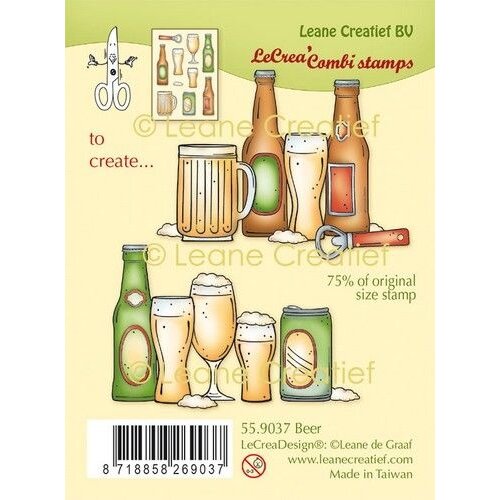 Leane Creatief LeCrea - combi clearstamp Bier 55.9037