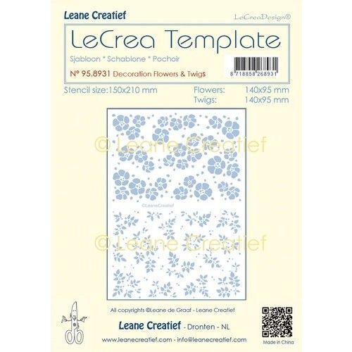 Leane Creatief LeCrea - Decoratie Stencil Bloemen & Takjes 95.8931 150x210mm