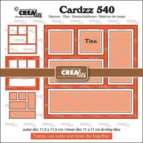 Crealies Crealies Cardzz Frame & inlay Tina CLCZ540 11,5x11,5cm