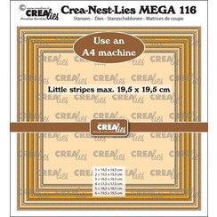Crealies Crea-Nest-Lies Mega Vierkanten - streepjes halve cm CLNestMega116 19,5x19,5cm