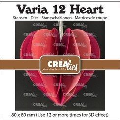 Crealies Varia 3D hart CLVAR12 80x80mm