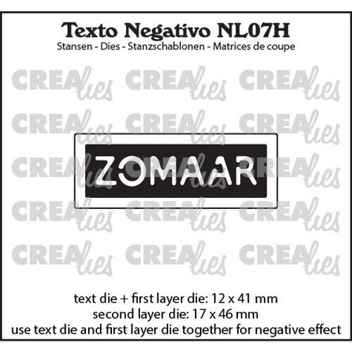 Crealies Crealies Texto Negativo ZOMAAR (H)  - (NL) NL07H 46x17mm