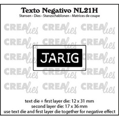 Crealies Texto Negativo JARIG (H)  - (NL) NL21H 36x17mm