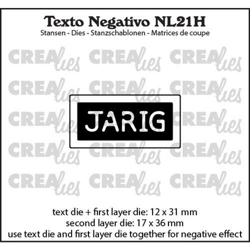 Crealies Crealies Texto Negativo JARIG (H)  - (NL) NL21H 36x17mm