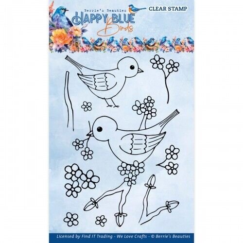 BBCS10001 - Clear Stamps - Berries Beauties - Happy Blue Birds - Bird