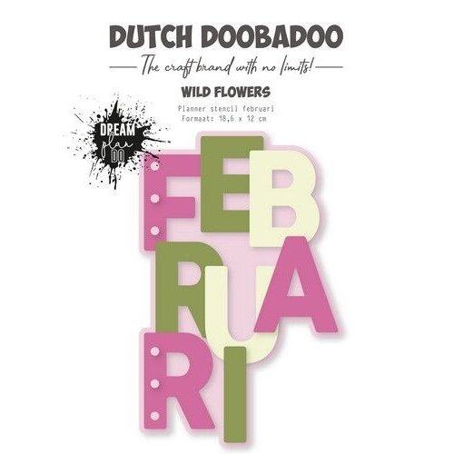 Dutch Doobadoo Card-Art Planner stencil Februari A5 (NL) 470.784.293 18,6x12cm