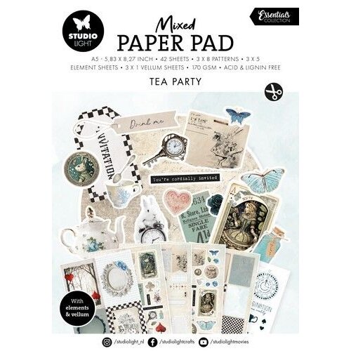 Studio Light Mixed Paper Pad Tea party Essentials nr.29 SL-ES-MPP29 148x210x9mm