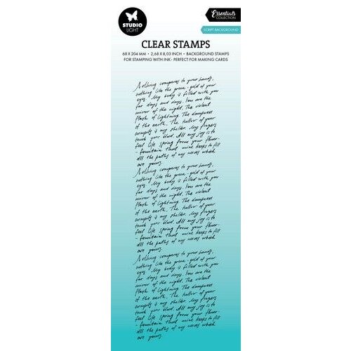 Studio Light Clear Stamp Script background Essentials nr.618 SL-ES-STAMP618 68x204x3mm