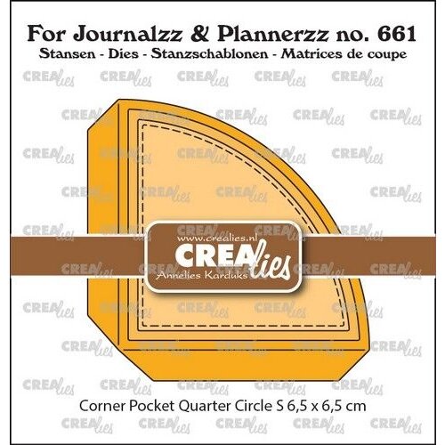 Crealies Crealies For Journalzz & Plannerzz Corner pocket kwart rond S 6,5 cm CLJP661 6,5x6,5 cm