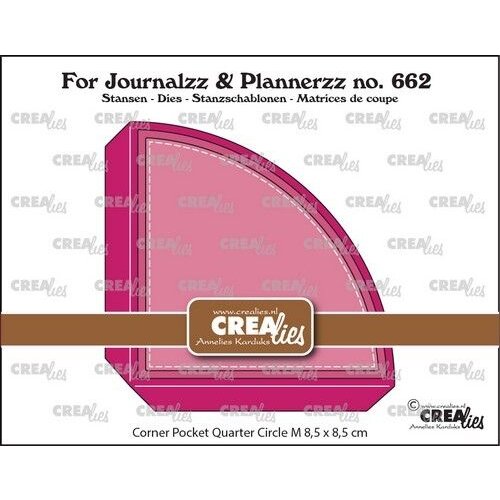 Crealies Crealies For Journalzz & Plannerzz Corner pocket kwart rond M 8,5 cm CLJP662 8,5x8,5 cm