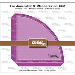 Crealies For Journalzz & Plannerzz Corner pocket kwart rond L 10,5 cm CLJP663 10,5x10,5 cm