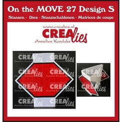 Crealies on the MOVE Design S Drieh. kaart halve diag. vierkanten CLMOVE27 10x12/19 cm