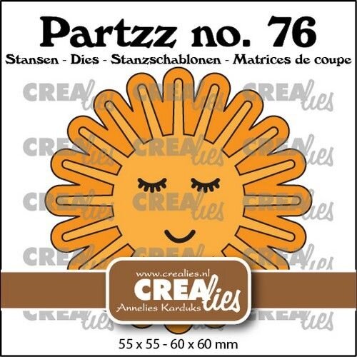 Crealies Crealies Partzz Vrolijke zon CLPartzz76 55x55 - 60x60 mm