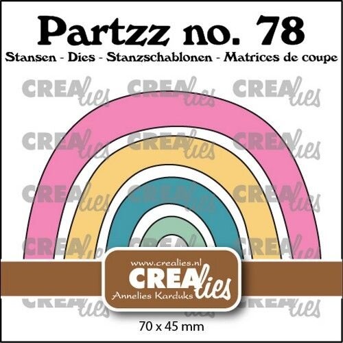 Crealies Crealies Partzz Regenboog CLPartzz78 70x45 mm