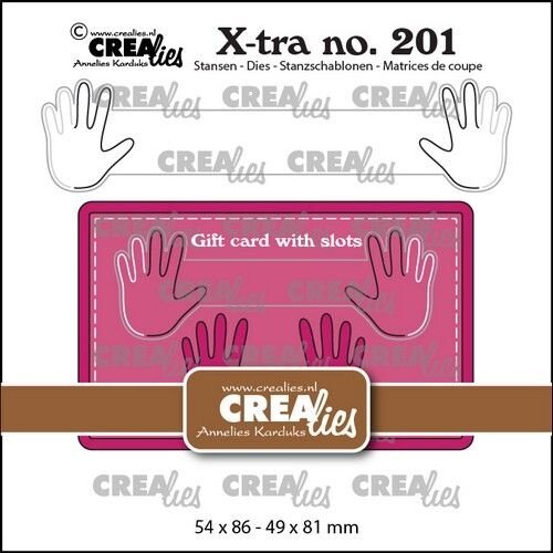 Crealies Crealies Xtra Cadeaukaart met schuifsysteem B CLXtra201 54x86 - 49x81 mm