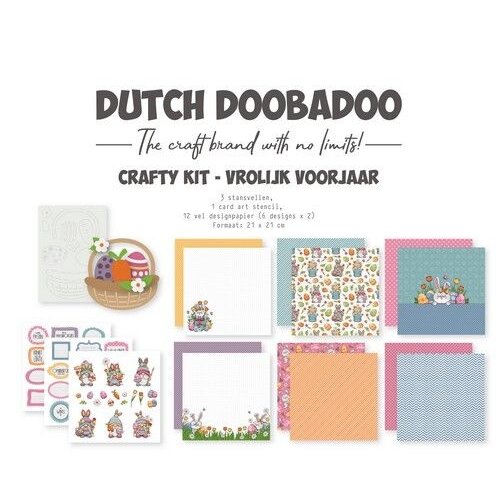 Dutch Doobadoo Dutch Doobadoo Crafty Kit Vrolijk voorjaar 21x21cm (NL) 473.005.060