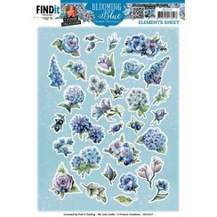 CD12137 - 10 stuks knipvel - Yvonne Creations - Blooming Blue - Small Elements