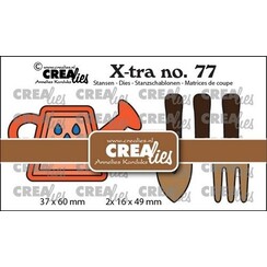 Crealies Xtra Gieter & Tuingereedschap CLXtra77 37x60mm - 2x 16x49mm