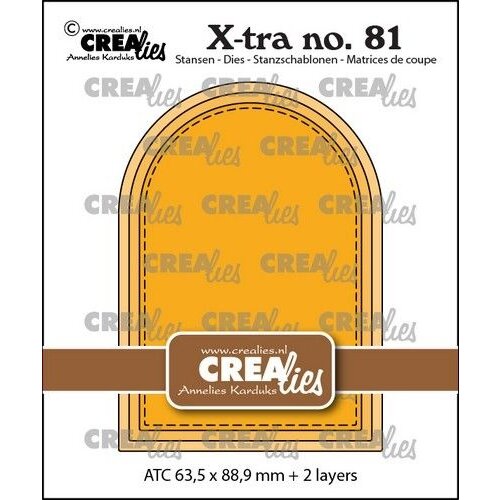 Crealies Crealies Xtra ATC boog met stiksteek CLXtra81 63,5x88,9mm