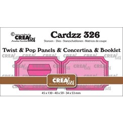 Crealies Cardzz Twist& Pop A3, Panelen&Lep.& Miniboekje tickets H CLCZ326 45x130 - 40x59 - 34x53mm