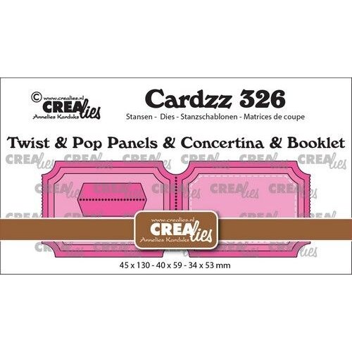 Crealies Crealies Cardzz Twist& Pop A3, Panelen&Lep.& Miniboekje tickets H CLCZ326 45x130 - 40x59 - 34x53mm
