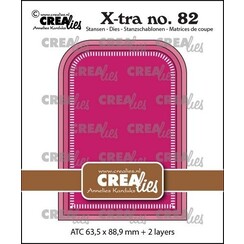 Crealies Xtra ATC afgeronde hoeken met kleine streepjes CLXtra82 63,5x88,9mm