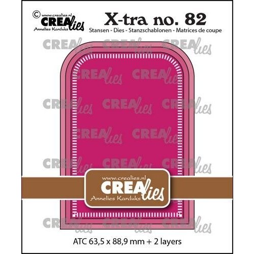 Crealies Crealies Xtra ATC afgeronde hoeken met kleine streepjes CLXtra82 63,5x88,9mm