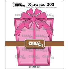 Crealies Xtra Geef een cadeaukaart: Cadeau met strik CLXtra203 81x116mm